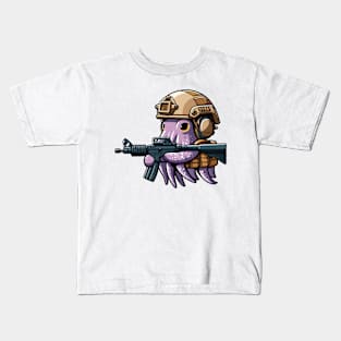 Tactical Octopus Adventure Tee: Where Intelligence Meets Style Kids T-Shirt